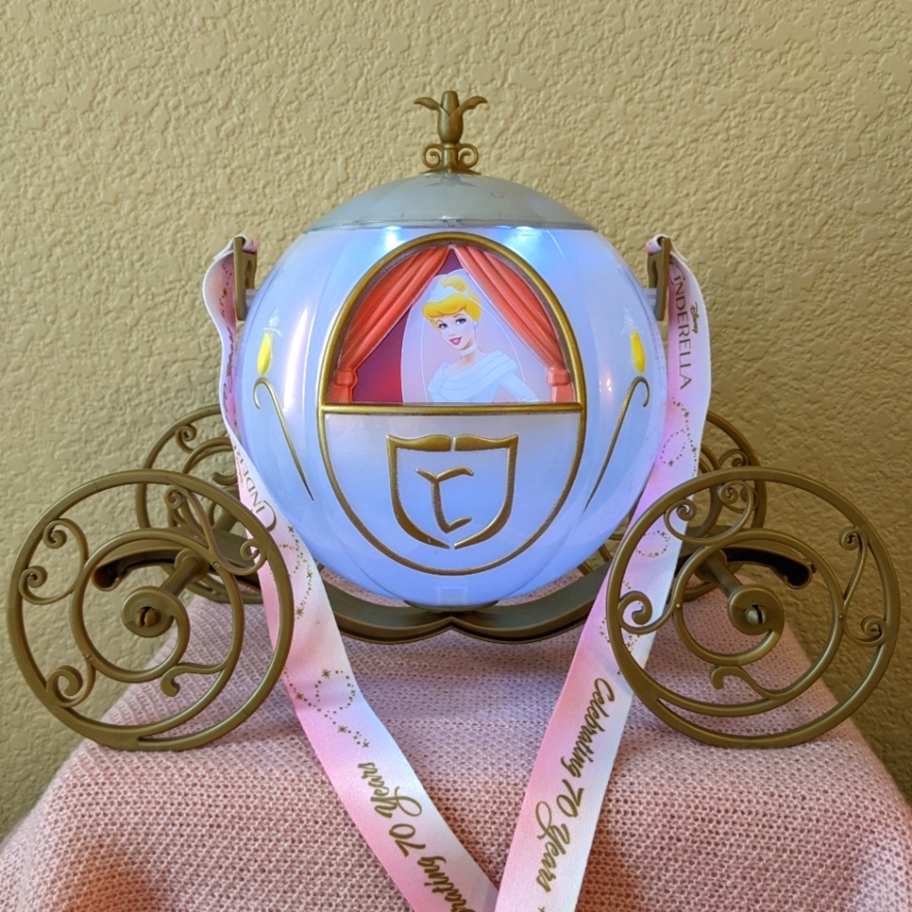 Cinderella Popcorn Bucket 70th Anniversary Disneyland LIGHTS UP